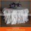 Fancy Product Tiered White Steps In Table Skirt For Wedding Decorative