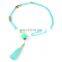 Stylish Glass Beads Pom Pom Tassel Necklaces
