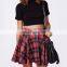 red and black checked cheer leading skirt