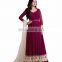 Women Maroon Color Floor Length Anarkali Style Semi Stitched Dress Material 2017 (anarkali dresses)