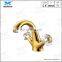 High-end Gold Plated Individual Double Handle Bathroom Basin Kitchen Deck Mounted Sink Mixer Tap Faucet