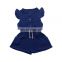 Cute Baby Rompers Girl Summer Flutter Sleeve Single Breasted Baby Jumpsuit with Pocket Design Baby Onesie Kids Clothes 1-5T
