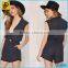 Professional Women's Black Crochet Detailing & A Tie Closure At Front Ladies Romper