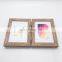 Profile picture size glass double photo 4x6" flat wood frame