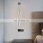 High Quality Fashion Decoration Indoor Aluminum Acrylic Silicon Bedroom Black LED Modern Wall Light