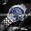 LIGE 6814 Fashion Mens Luxury Watch Multifunction Men Waterproof Luminous Wristwatches Mechanical Automatic Watches