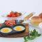 Mini three holes cast iron frying pan with wooden handle