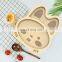 Bamboo fiber fruit picnic sushi divided dessert animal biodegradable service plate appetizer natural wood fancy dish set