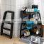 In Stock Stable 2 Tier Black Corner Storage Rack Save Space Organizer Holder For Kitchen