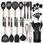 24pcs Silicone Cooking Kitchen Utensils Set, Non-stick Heat Resistant Best Kitchen Spatulas Set with Copper Stainless Steel Hand