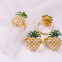 Gold Pineapple Napkin Rings Holder for Wedding Birthday Christmas Holiday Family Gathering Banquet