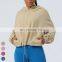 Drawstring Hem Yoga Jacket Loose Casual Running Coat Half Zipper Sports Jackets Long Sleeve Gym Fitness Hoody Women Yoga Jacket