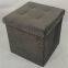 Foldable storage velvet ottoman
