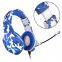 J10 Camouflage blue headphone Game headphone RGB light eat chicken mobile phone esports computer headphone