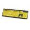 Large Print Low Vision Users Elderly High Contrast Wired USB Keyboards Yellow Big 104 Keys Letters Computer Keyboard