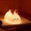 EGOGO rechargeable led soft touch bunny silicone night light for kids rabbit lamp  animal lamp light up silicone led night light