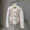 Winter new wool coat fur versatile double breasted button slimming and thick top for women