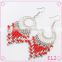 Cheap China beautiful handmade light bead tassel earrings