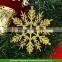 12 GOLD GLITTER SNOWFLAKE CHRISTMAS TREE BAUBLES DECORATIONS