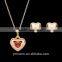 New Arrive Gold Plated jewelry fashion cute Pretty Heart Necklace Earring Set TOP quality