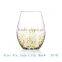 Dubai Hotel Gold Luster Egg Shaped Stemless Glass Factory Customized Sodalime