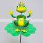 4 Inch Crown Frog on Lotus Garden Decoration Plastic, Garden Sticks