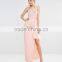 Wholesale Women Evening Dress Maxi With Lace Bodice and Embellishment
