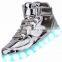 Fashion USB Charging Men's Women's 7 Colors Light Up High Top Sports Sneakers LED Shoes Slip-On Loafers LED Flashing sneakers