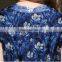 Top Silk Printed Fabric Lady's Long Dresses Casual Clothing Slim Party Dresses