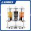 Sunnex High Quality Stylish Highly Polished Transparent container Half Moon Bay Shape Triple 3 LTR/3.18 U.S.Qt Juice Dispener