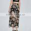 China Women Clothing Manufacturer Floral Print Ladies High Waist Pleated Maxi Skirt