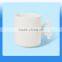 Bulk modern design white ceramic mug with zero shaped handle                        
                                                                                Supplier's Choice