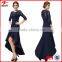 Woman new fashion design long prom dress europe style, 3/4 lace sleeve and high-low hemline see-through free prom dresses                        
                                                Quality Choice