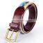 Golf belt cowhide leather 100% hand stitching needlepoint belt