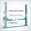 2-post car lift, base plate, single-point release, 3-stage arm