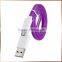 Illuminated Smile Face 1m 3ft LED Light Micro USB Cable V8 Flat Visible Flashing Noodle Data Charger Cord