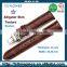 FS FLOWER - Genuine Leather Strap Crocodile Skin Stitched Slight Wrinkle Texture 20mm