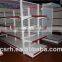 RH-HSBW03 Double Side Supermarket Metal Shelf With Wire Mesh Back Panel