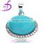 wholesale 925 Silver Jewelry jewelry natural stone big turquoise pendant design