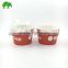 Frozen paper bowl single wall paper cup with double PE plastic lid China made