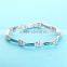 925 Sterling Silver Occasional Bead Bracelet With Blue Opal