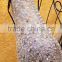 Sparkling Silver Sequin Beaded Pearls Evening Dresses 2016 Latest Fashion Sexy See Through Deep V-neck Robes De Soiree ML211