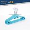 A shape kids ABS plastic velvet antiskid hangers flocking clothes hangers with pulley,ABS,Nylon villi,stainless steel hook