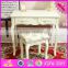 2016 Best sale luxurious bedroom table and chair wooden vanity furniture W08G191