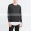 OEM high quality Round neck sweatshirt with Long sleeves Contrasting cuffs and hem mens fashion sweatshirt wholesale