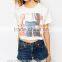Custom Sublimation Printed Womens Crop Top Tee Heat Transfer Short Sleeve Cropped T-Shirt