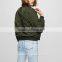 Wholesale woman bomber jacket custom satin jacket fashion woman apparel