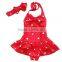 Baby Girl Red Swimsuit Polka Dot Beachwear Match Headband Wholesale