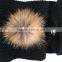 Myfur Best Selling Winter Fashion Real Raccon Fur Pompom Wool Knitted Woman Crochet Scarf
