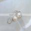 Wholesale 925 Elegant Pearl Half Hoop Silver Earring Hoop in Silver Jewelry